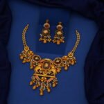 916 Gold Traditional Neckalce With Earrings SPAM7643
